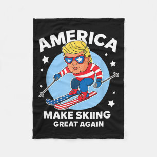 Mache Skifahren wieder großartig - usa trump ski  Fleecedecke