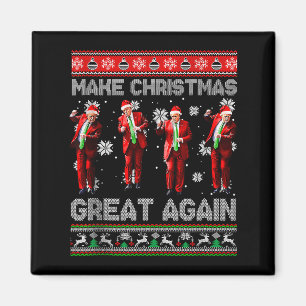 Mache Weihnachten wieder groß Santa Trump Tanz Häs Magnet