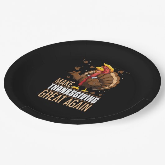 Machen Erntedank wieder groß lustige Türkei Trumpk Pappteller (Schrägansicht)