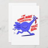 machen Erntedank wieder großartig lustig Truthahn Einladung (Vorne/Hinten)