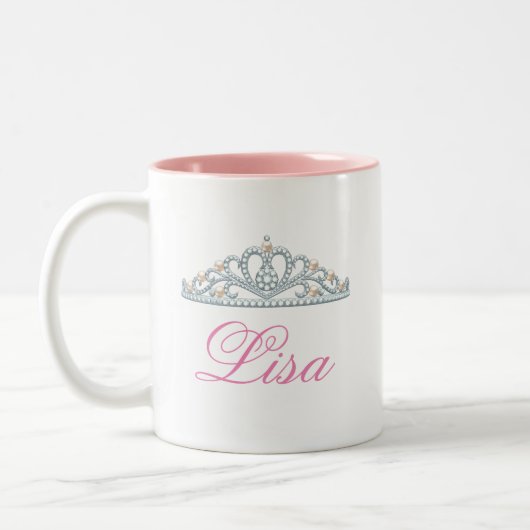 Machen-Es-Ihr-Eigene Tiara-Tasse! Zweifarbige Tasse (Links)