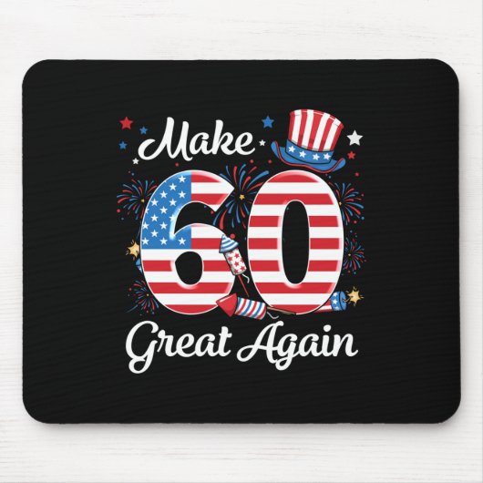Machen Sie 60 große amerikanische Flagge zum 60. G Mousepad (Vorne)