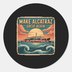 Machen Sie Alcatraz wieder groß Trump Runder Aufkleber