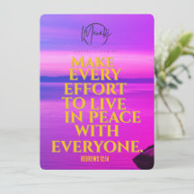 "Machen Sie alle Anstrengungen, in Frieden mit