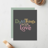 Machen Sie alles mit Liebe Mitteilungskarte (Vorderseite/Rückseite Beispiel)