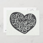 Machen Sie alles mit Liebe Postkarte (Vorne/Hinten)