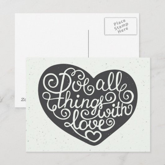 Machen Sie alles mit Liebe Postkarte (Vorne/Hinten)