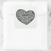Machen Sie alles mit Liebe Quadratischer Aufkleber (Tasche)