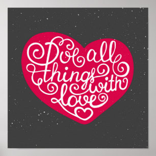 Machen Sie alles mit Liebe Red Poster