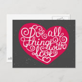 Machen Sie alles mit Liebe Red Postkarte (Vorne/Hinten)