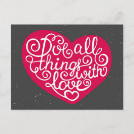 Machen Sie alles mit Liebe Red Postkarte