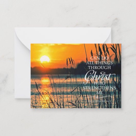 Machen Sie alles, was Sonnenuntergang und Schilf Mitteilungskarte (Vorderseite)