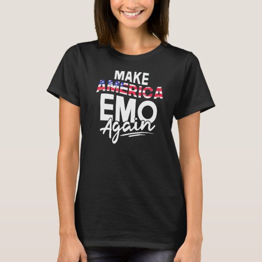 Machen Sie Amerika Emo wieder Funny Flag US Gesche T-Shirt (Vorderseite)