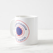 Machen Sie Amerika Strick Funny Red White Blue Kaffeetasse (Vorderseite Links)