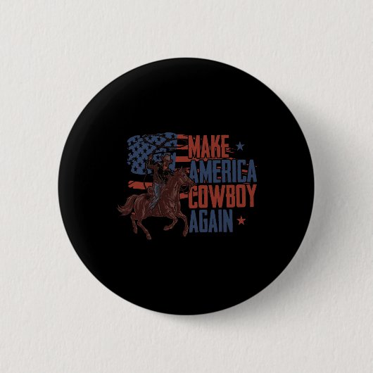 Machen Sie Amerika Western Cowboy wieder Retro 4. Button (Vorderseite)