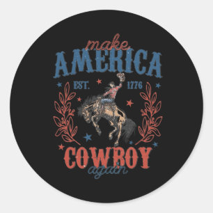 Machen Sie Amerika Western Cowboy wieder Retro 4. Runder Aufkleber