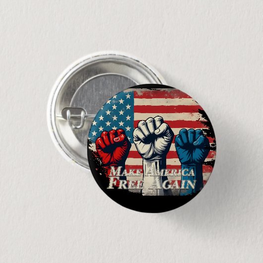 Machen Sie Amerika wieder frei von Kunstwerken Button (Vorne & Hinten)