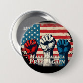 Machen Sie Amerika wieder frei von Kunstwerken Button (Vorne & Hinten)