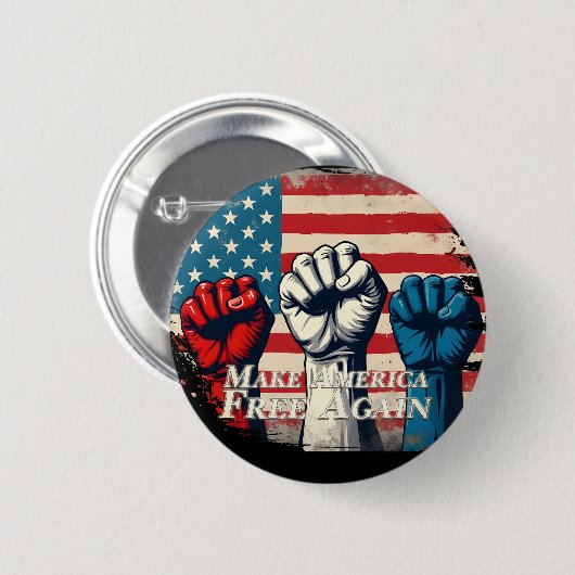 Machen Sie Amerika wieder frei von Kunstwerken Button (Vorne & Hinten)
