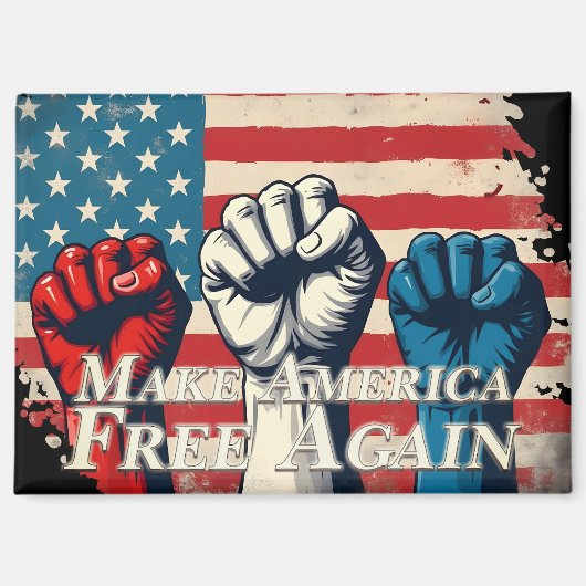 Machen Sie Amerika wieder frei von Kunstwerken Magnet (Vorderseite)