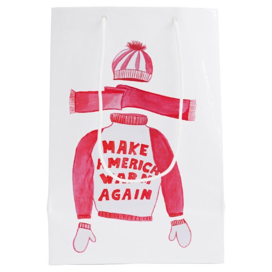 Machen Sie Amerika wieder warm Weihnachtspulli Mittlere Geschenktüte (Rückseite)