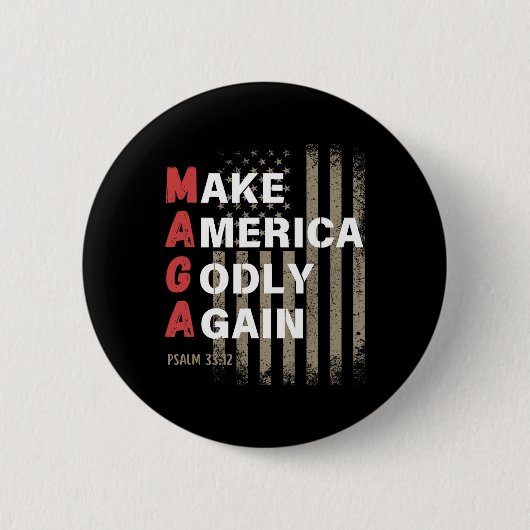 Machen Sie Amerika wieder zum Psalm 33 Button (Vorderseite)