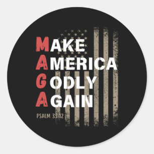 Machen Sie Amerika wieder zum Psalm 33 Runder Aufkleber