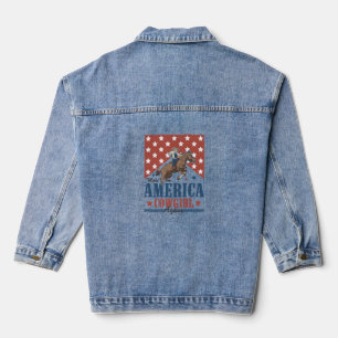 Machen Sie Amerika zum Cowgirl Jeansjacke