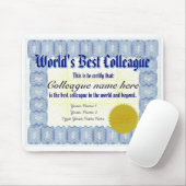 Machen Sie bestes der Kollege-Zertifikat Mousepad (Mit Mouse)