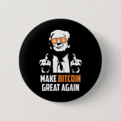 Machen Sie Bitcoin wieder groß Funny Maga Pro Trum Button (Vorderseite)