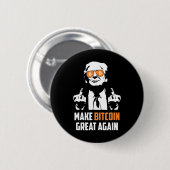 Machen Sie Bitcoin wieder groß Funny Maga Pro Trum Button (Vorne & Hinten)