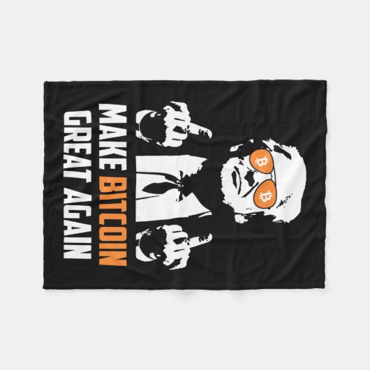 Machen Sie Bitcoin wieder groß Funny Maga Pro Trum Fleecedecke (Vorderseite (Horizontal))