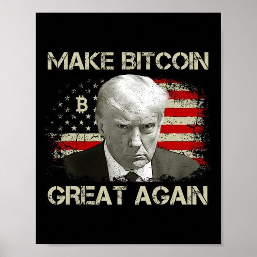 Machen Sie Bitcoin wieder groß Funny Maga Pro Trum Poster (Vorne)