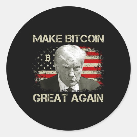 Machen Sie Bitcoin wieder groß Funny Maga Pro Trum Runder Aufkleber (Vorderseite)