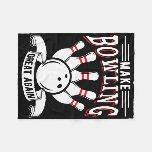 Machen Sie Bowling wieder groß Funny Bowler Fleecedecke (Vorderseite (Horizontal))