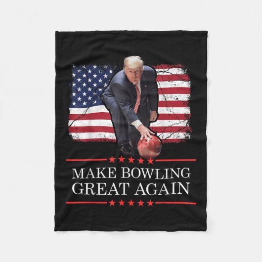 Machen Sie Bowling wieder groß - Funny Trump Bowli Fleecedecke (Vorderseite)