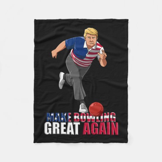 Machen Sie Bowling wieder groß - Funny Trump Bowli Fleecedecke (Vorderseite)