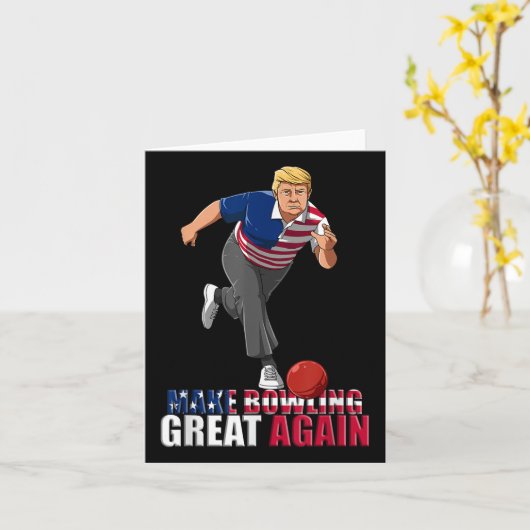 Machen Sie Bowling wieder groß - Funny Trump Bowli Karte (Gelbe Blume)