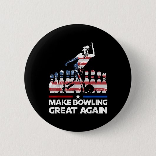 Machen Sie Bowling wieder großartig Trump - US-Fla Button (Vorderseite)