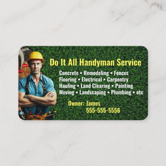 Machen Sie das alles Handyman Business Card Visitenkarte (Vorderseite)