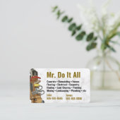Machen Sie das alles Handyman Business Card Visitenkarte (Stehend Vorderseite)
