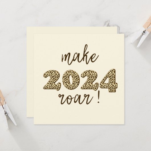 Machen Sie das Jahr 2024 zum Schweigen! Fun Leopar Karte (Vorderseite/Rückseite Beispiel)