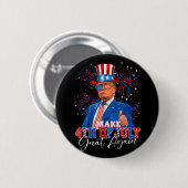 Machen Sie den 4. Juli wieder groß Patriotisches F Button (Vorne & Hinten)