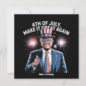 Machen Sie den 4. Juli wieder groß Trump Patriotic Einladung (Vorderseite)