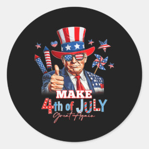 Machen Sie den 4. Juli wieder großartig Patriotisc Runder Aufkleber