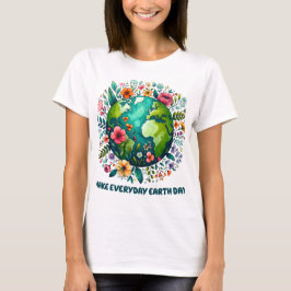 Machen Sie den floralen Planeten des Tages der Erd T-Shirt