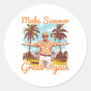 Machen Sie den Sommer wieder groß Donald Trump Url Runder Aufkleber