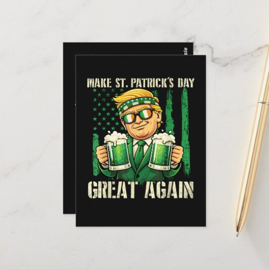 Machen Sie den St. Patrick's Day wieder großartig Postkarte (Vorderseite/Rückseite Beispiel)