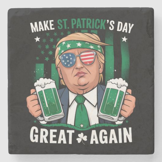 Machen Sie den St. Patrick's Day wieder zum großen Steinuntersetzer (Vorderseite)