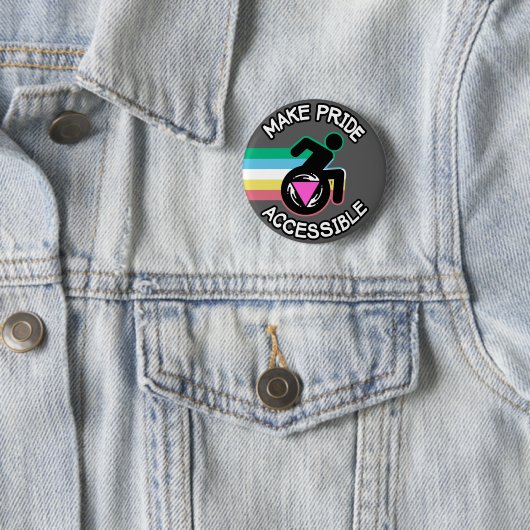 Machen Sie den Stolz auf Quee LGBTQ mit Behinderun Button (Beispiel)